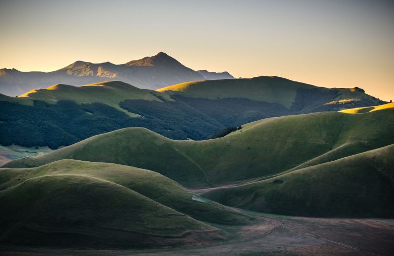 Mountain summer in Umbria landscape, Italy. Castelluccio di Norcia